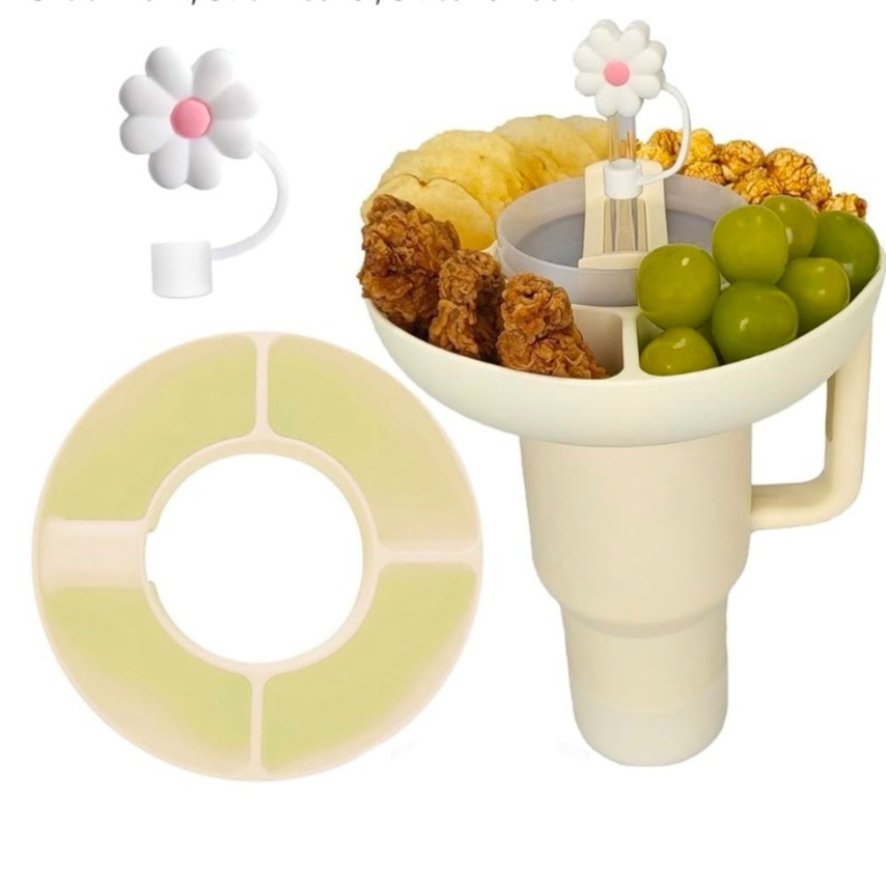 Stanley Cup Accessories Set Snack Bowl for 40 oz tumbler and Straw Cover Cap NWT